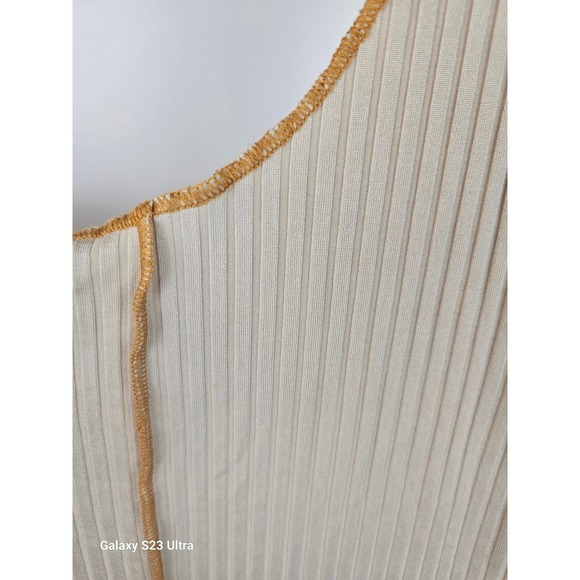 Blue Blush Los Angeles, szM, yellow, 1 shoulder, ribbed, slip dress, made in USA - Picture 9 of 10